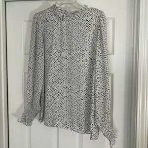 White and black sheer top